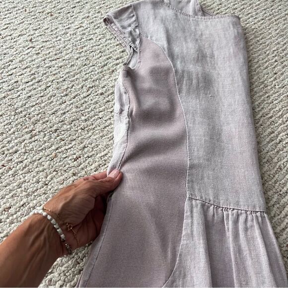 Embroidered Italian Linen Shift Dress - Picture 7 of 9